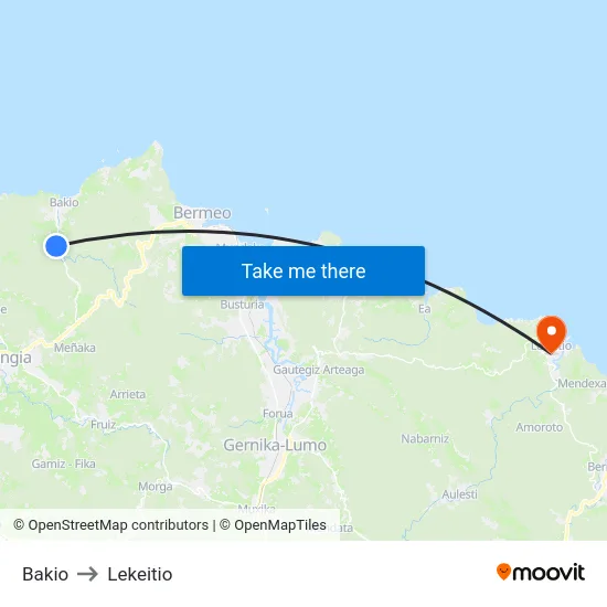 Bakio to Lekeitio map
