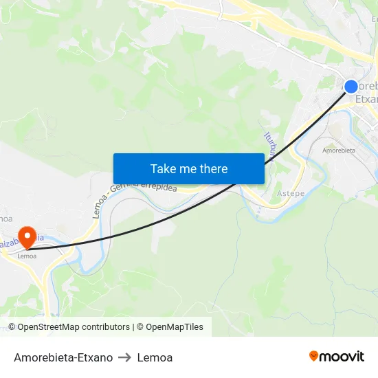 Amorebieta-Etxano to Lemoa map
