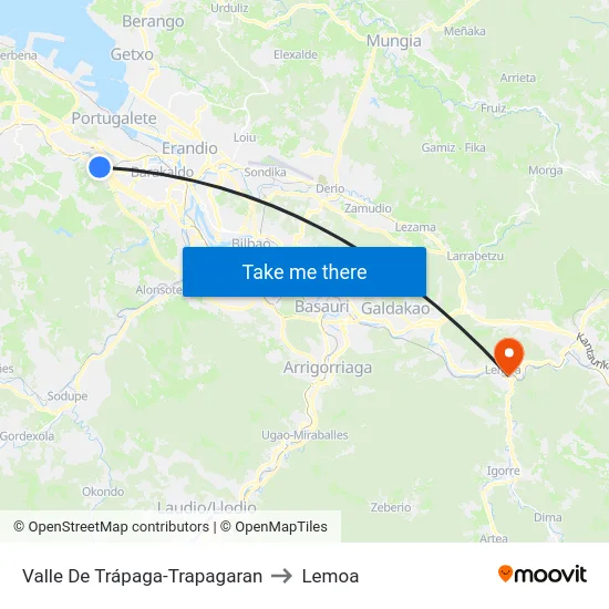 Valle De Trápaga-Trapagaran to Lemoa map