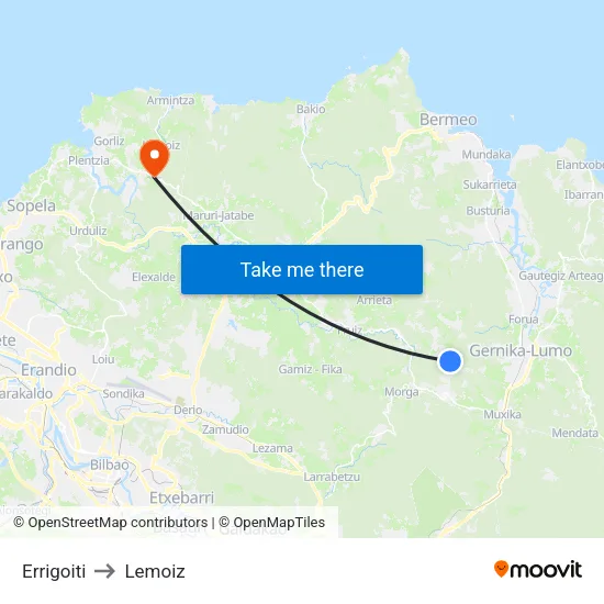 Errigoiti to Lemoiz map