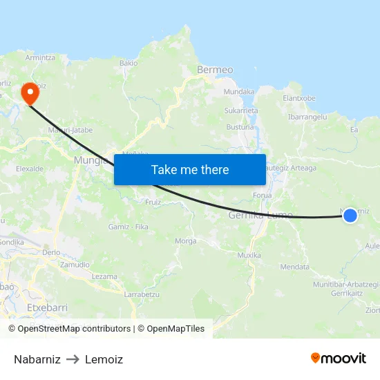 Nabarniz to Lemoiz map