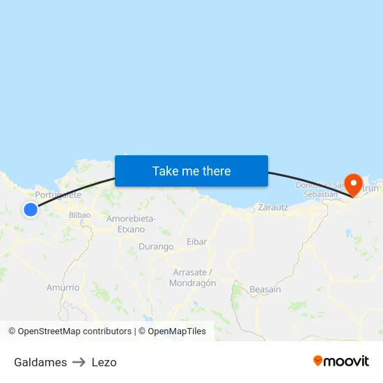 Galdames to Lezo map