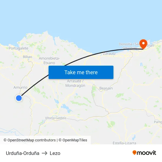 Urduña-Orduña to Lezo map