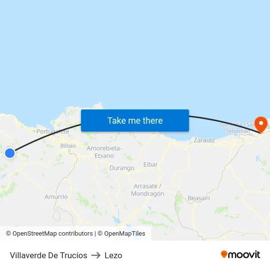 Villaverde De Trucíos to Lezo map