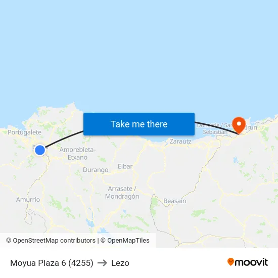 Moyua Plaza 6 (4255) to Lezo map