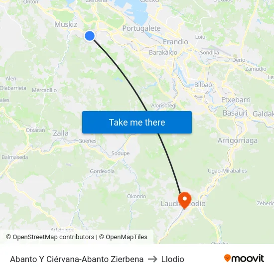 Abanto Y Ciérvana-Abanto Zierbena to Llodio map