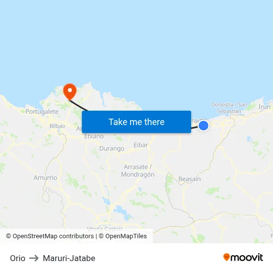 Orio to Maruri-Jatabe map