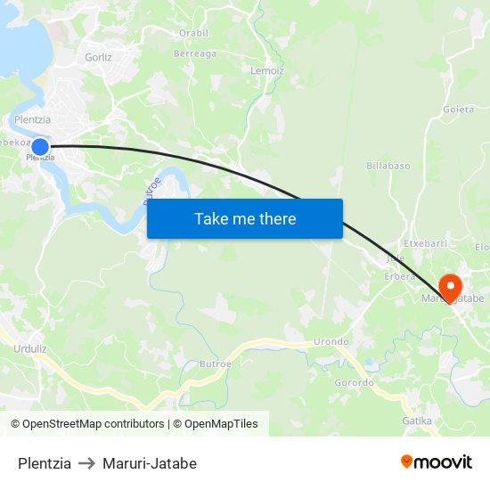 Plentzia to Maruri-Jatabe map