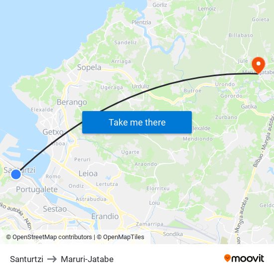Santurtzi to Maruri-Jatabe map