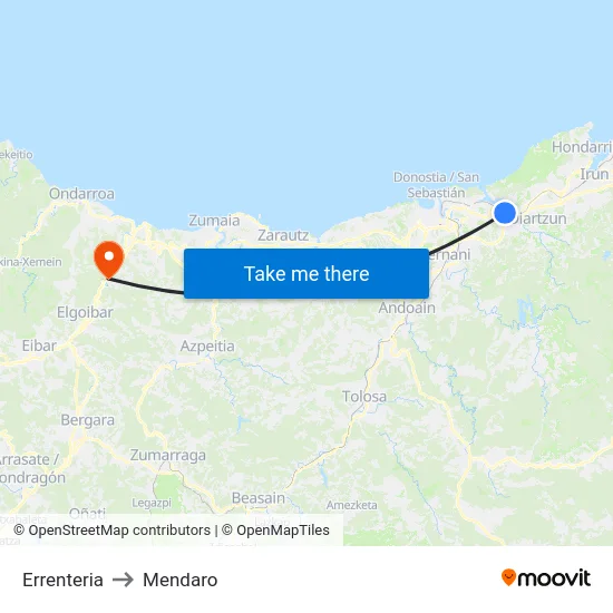 Errenteria to Mendaro map