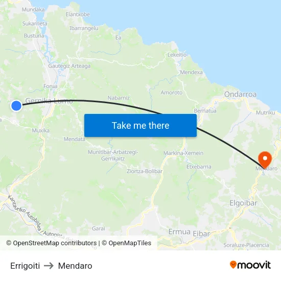 Errigoiti to Mendaro map