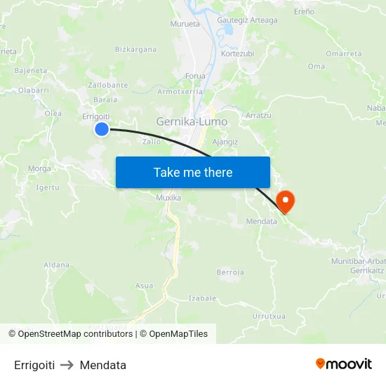 Errigoiti to Mendata map