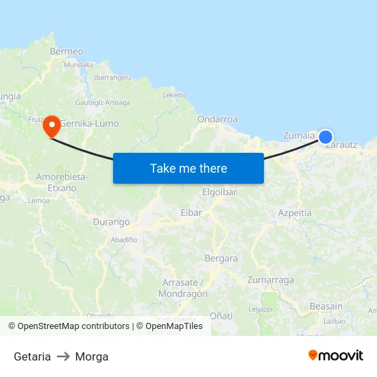 Getaria to Morga map