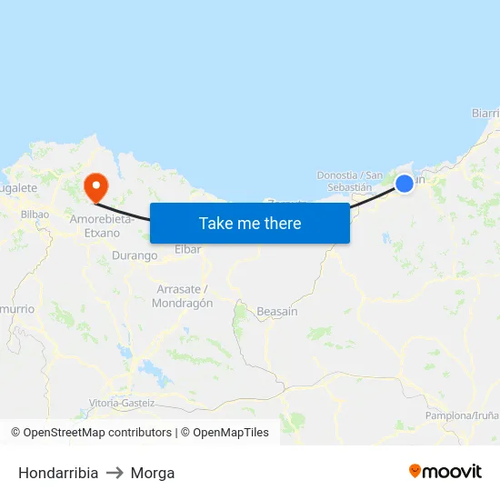 Hondarribia to Morga map