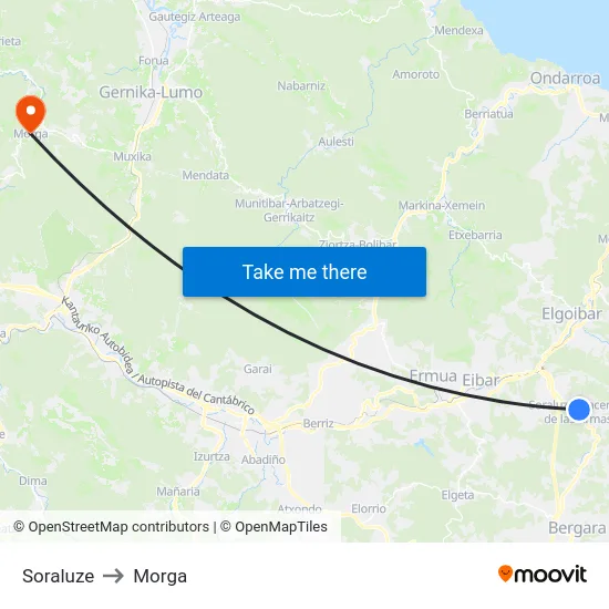 Soraluze to Morga map