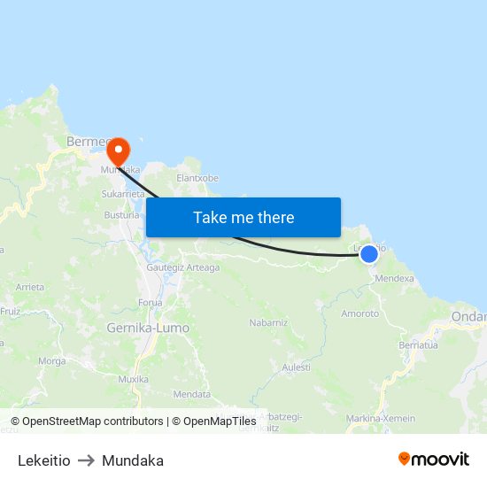 Lekeitio to Mundaka map
