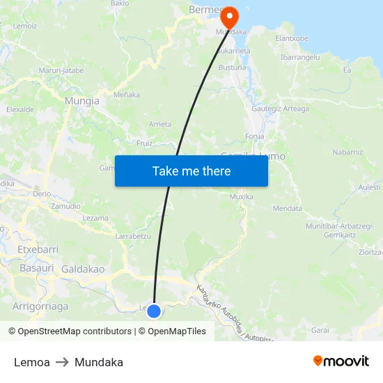 Lemoa to Mundaka map