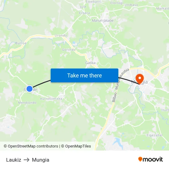 Laukiz to Mungia map