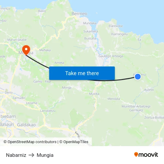 Nabarniz to Mungia map