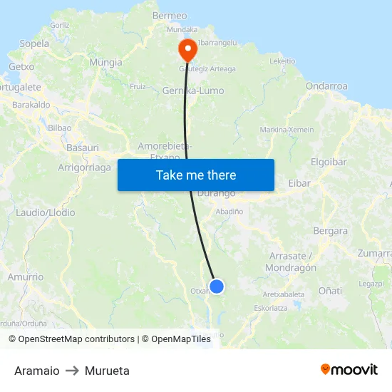 Aramaio to Murueta map