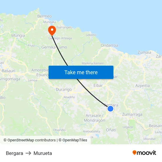 Bergara to Murueta map