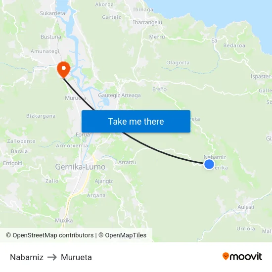 Nabarniz to Murueta map
