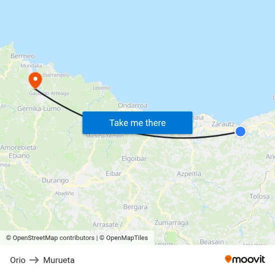 Orio to Murueta map