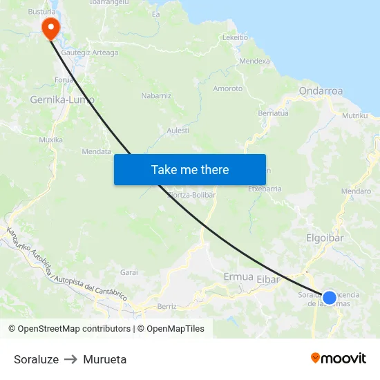 Soraluze to Murueta map