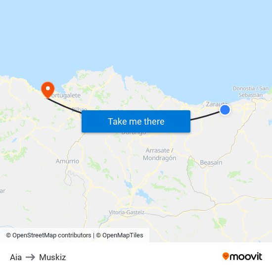 Aia to Muskiz map