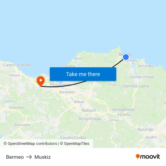Bermeo to Muskiz map