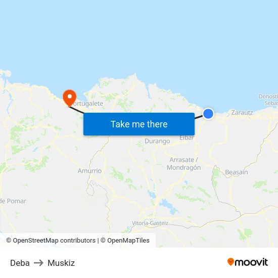 Deba to Muskiz map