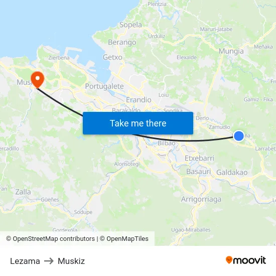 Lezama to Muskiz map