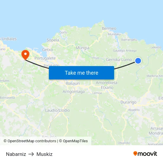 Nabarniz to Muskiz map