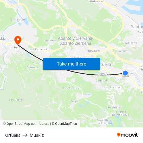 Ortuella to Muskiz map