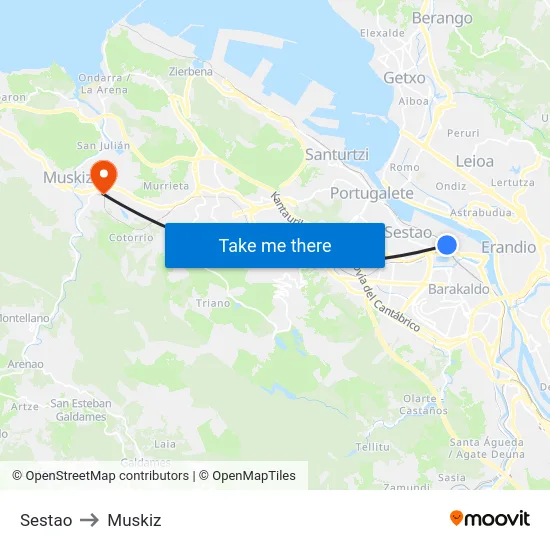 Sestao to Muskiz map