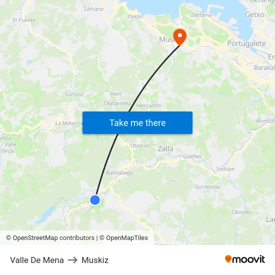 Valle De Mena to Muskiz map