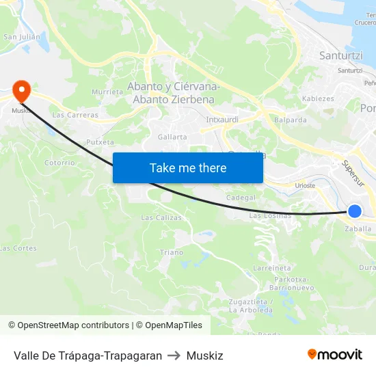 Valle De Trápaga-Trapagaran to Muskiz map