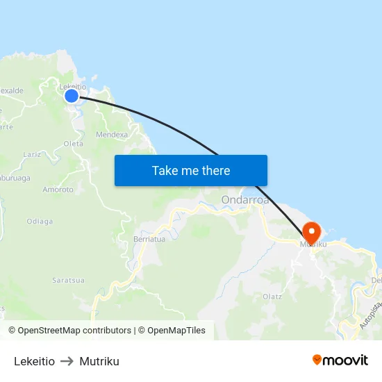 Lekeitio to Mutriku map