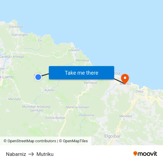 Nabarniz to Mutriku map