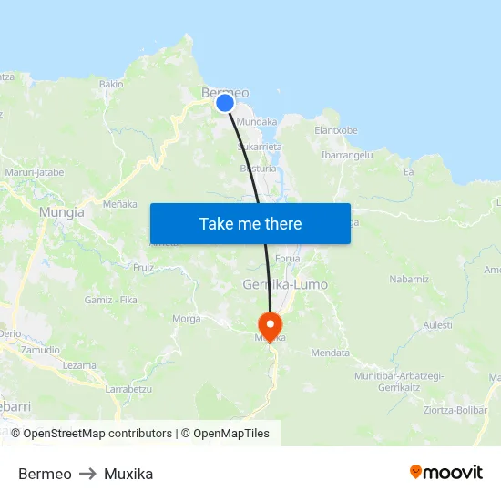 Bermeo to Muxika map