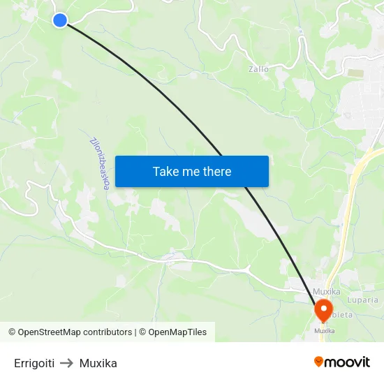 Errigoiti to Muxika map
