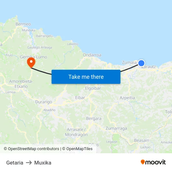 Getaria to Muxika map