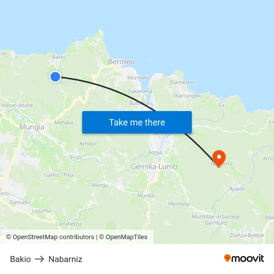 Bakio to Nabarniz map