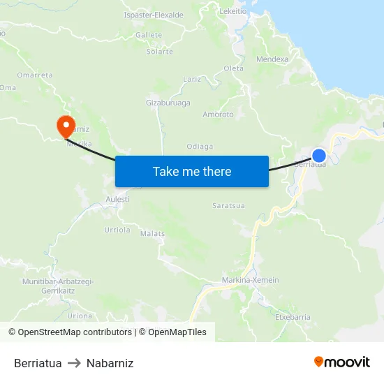 Berriatua to Nabarniz map