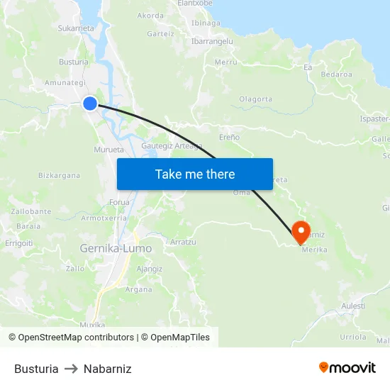 Busturia to Nabarniz map