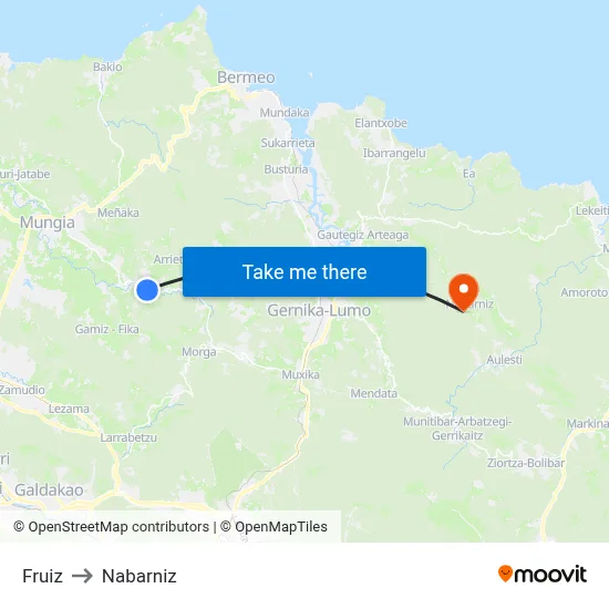 Fruiz to Nabarniz map