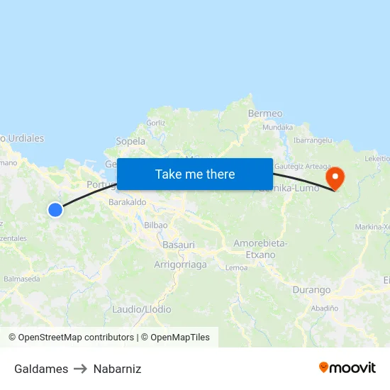 Galdames to Nabarniz map