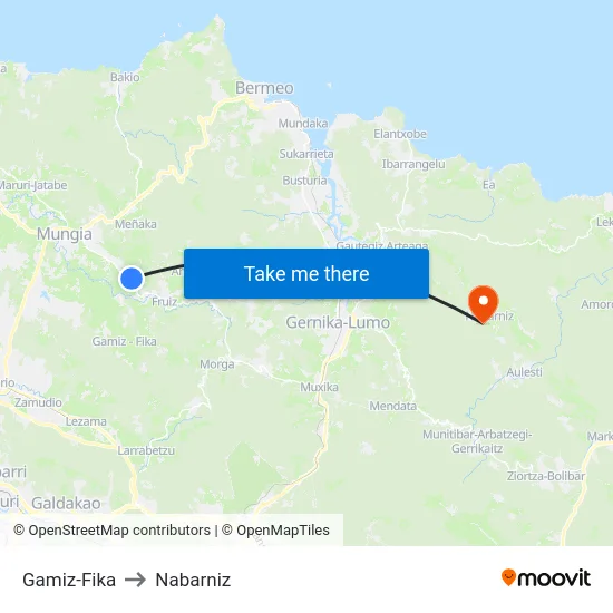 Gamiz-Fika to Nabarniz map