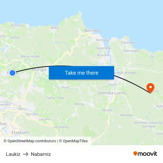 Laukiz to Nabarniz map