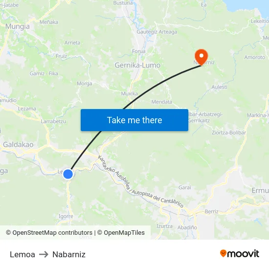 Lemoa to Nabarniz map